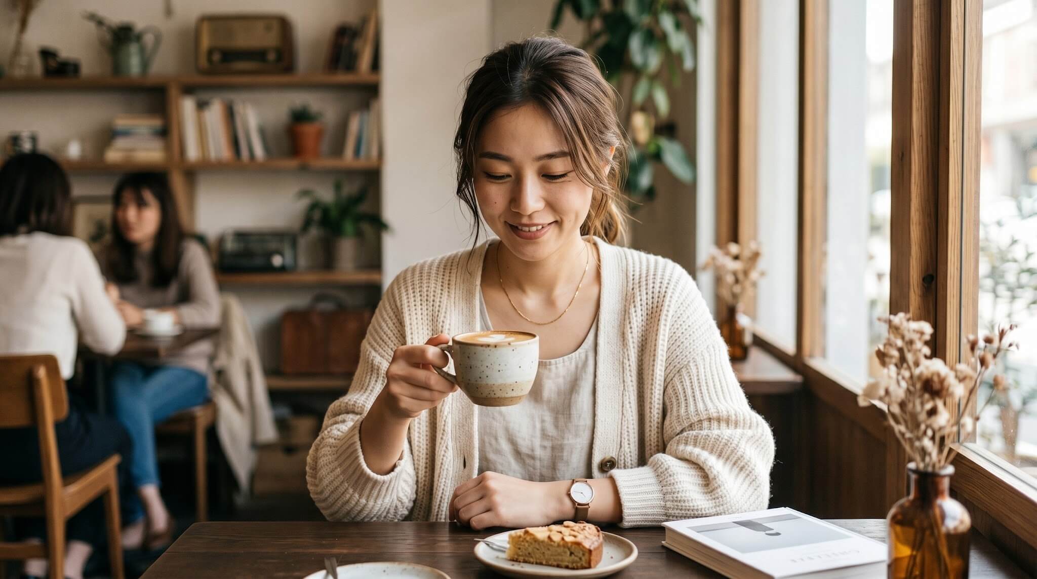 カフェにいる女の子